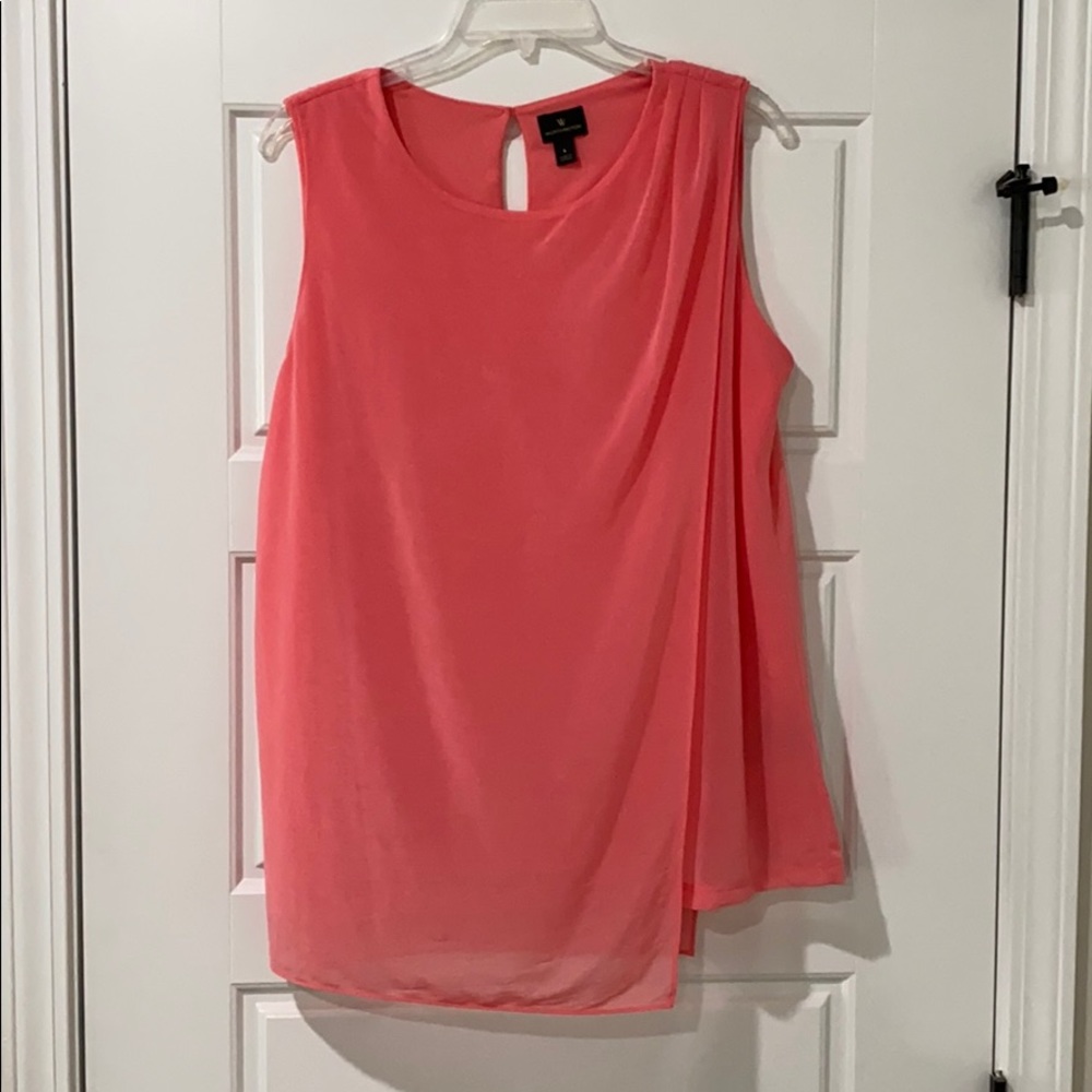 Sleeveless coral blouse